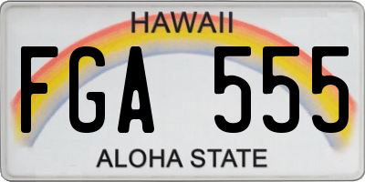 HI license plate FGA555
