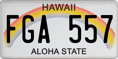 HI license plate FGA557