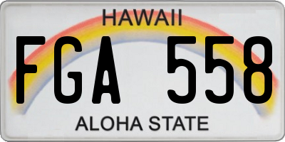 HI license plate FGA558