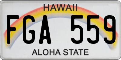 HI license plate FGA559