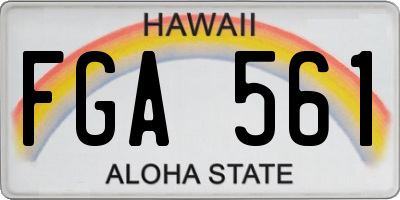 HI license plate FGA561
