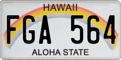 HI license plate FGA564