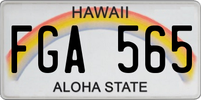 HI license plate FGA565