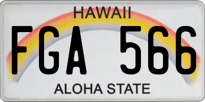 HI license plate FGA566