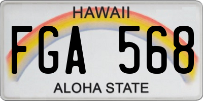 HI license plate FGA568