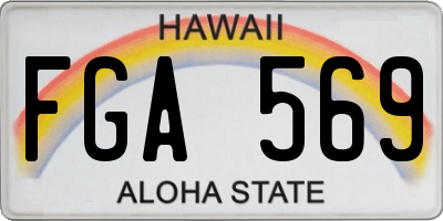 HI license plate FGA569