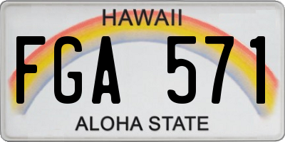 HI license plate FGA571