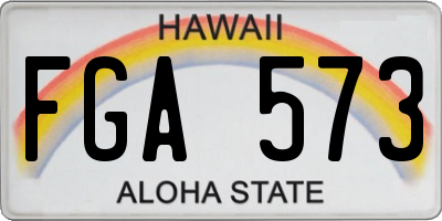 HI license plate FGA573