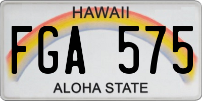 HI license plate FGA575