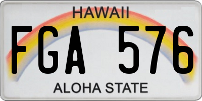 HI license plate FGA576