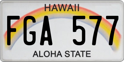 HI license plate FGA577