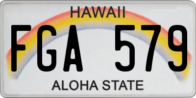 HI license plate FGA579