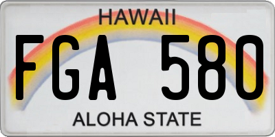 HI license plate FGA580