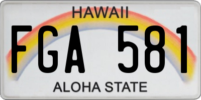 HI license plate FGA581
