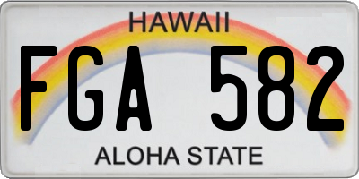 HI license plate FGA582