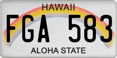HI license plate FGA583