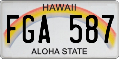 HI license plate FGA587