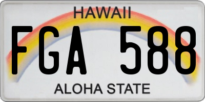HI license plate FGA588