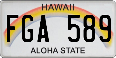 HI license plate FGA589