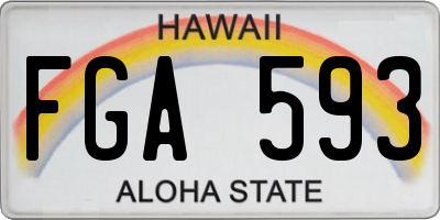 HI license plate FGA593