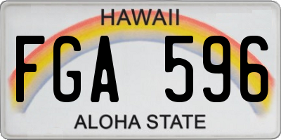 HI license plate FGA596