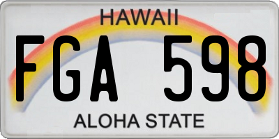 HI license plate FGA598