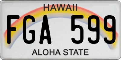 HI license plate FGA599