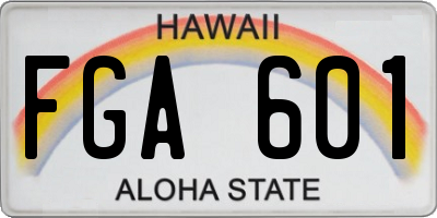 HI license plate FGA601