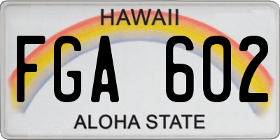 HI license plate FGA602