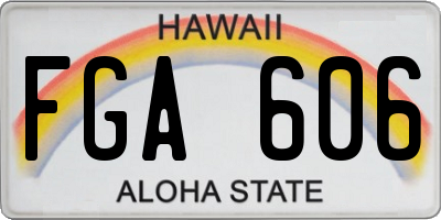 HI license plate FGA606