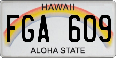 HI license plate FGA609