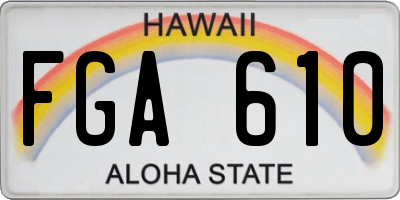 HI license plate FGA610