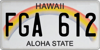 HI license plate FGA612
