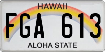 HI license plate FGA613