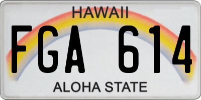 HI license plate FGA614