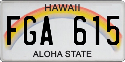 HI license plate FGA615