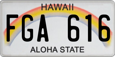 HI license plate FGA616