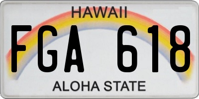 HI license plate FGA618