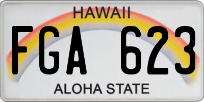 HI license plate FGA623