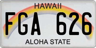 HI license plate FGA626