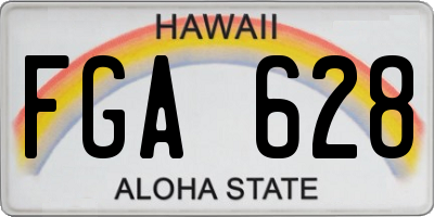 HI license plate FGA628