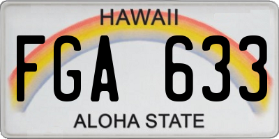 HI license plate FGA633