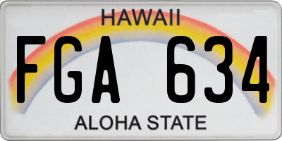 HI license plate FGA634
