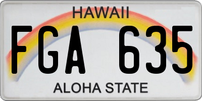 HI license plate FGA635