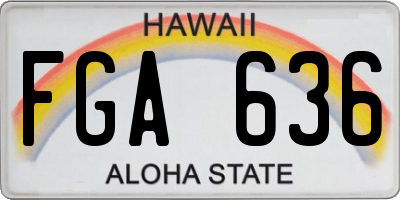 HI license plate FGA636