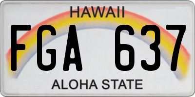 HI license plate FGA637