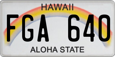HI license plate FGA640