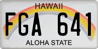 HI license plate FGA641