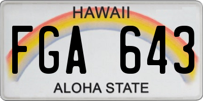 HI license plate FGA643