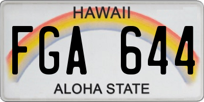 HI license plate FGA644
